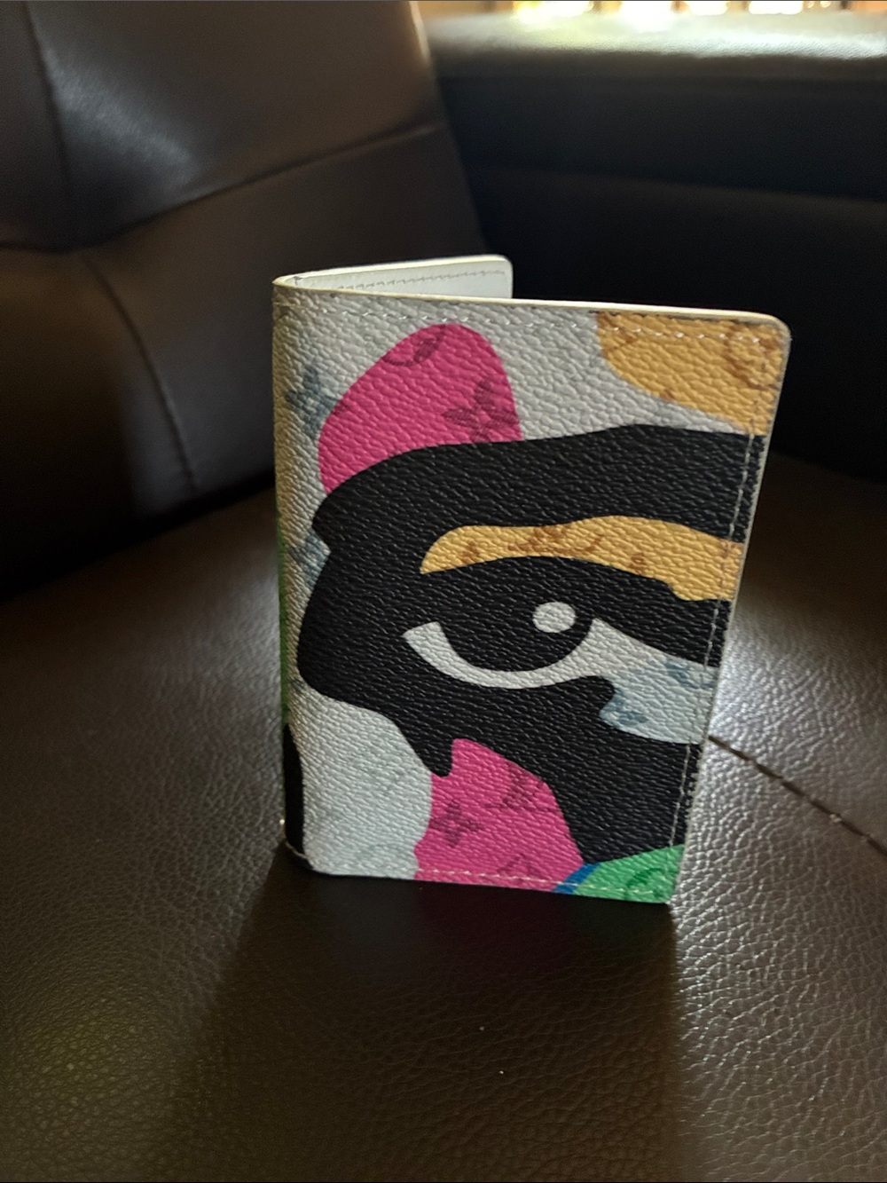 Louis Vuitton Multicolor Eye Print Card Holder — Black, Pink, Yellow, Green